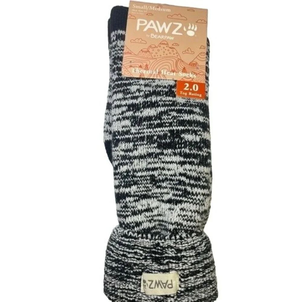 WOMEN'S SIZE 4-7 PAWZ BY BEARPAW THERMAL HEAT SOCKS SMALL/MEDIUM 2.0 TOG